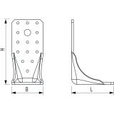 GH Winkelverbinder KR/E 285x90x65x4 - Stahl feuerverzinkt