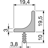 Griffleiste Amros L�nge 2500 mm, abl�ngbar, Aluminium natur eloxiert