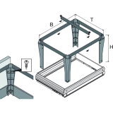 HETTICH SYSTEMA TOP 2000 Hngerahmen, 350 x 244 x 350 mm, schwarz