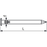 Hartstahlnagel 3.5x 70 verzinkt mit runder Ballistikspitze