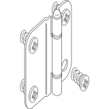 HAWA Multifold 30/W Mittelscharnier, Stahl matt vernickelt