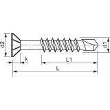 Holzbohrschraube Senkkopf 4.5X 70/50 Torx 20 Edelstahl A2