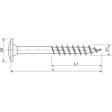 Holzbauschraube Tellerkopf 8.0x350 Teilgewinde Torx 40 Edelstahl A2 m. Zulassung