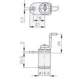 HEKNA Zentralverschluss 120, Zylinder  16,5 mm, Zamak vernickelt