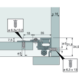 HETTICH - Abdeckprofil fr Laufprofil Vertico Mono, Lnge 2500, AL silber elox.