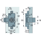 HETTICH PRESTIGE 2000 Zyl.-Drehstangenschl. Z23, Dornma� 25, �18, Zinkdruckguss