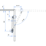 Hochstellsttze Ella f. Alurahmenprof. schmal, Tragkr.8kg, FE sil.farbig