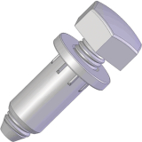 Hhenverstellschraube M6 mit Einbohrmuffe und Abdeckkappe,