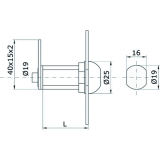 Blechmontagezylinder 19 mm, Messing verchromt