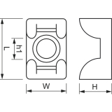 Klebesockel f�r Kabelbinder 3.6 mm Selbstklebend