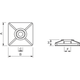 Klebesockel f�r Kabelbinder 3.6 mm mit Sonderkleber aus Acrylat