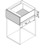 BLUM LEGRABOX pure SET H C, TIP-ON, 70kg, NL 650, Oriongrau