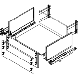 BLUM LEGRABOX pure SET H F, TIP-ON, 40kg, NL 600, INOX