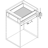BLUM LEGRABOX pure SET H M, TIP-ON, 40kg, NL 350, INOX