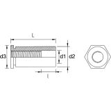 MARKTECH Einpressbuchse M3x 6 Grosskopf verzinkt off