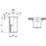 Mikromutter Rundschaft offen M 5x11.5 Stahl verzinkt
