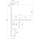 Griffleiste zum Einnuten breit, L - 2600, Aluminium silber eloxiert