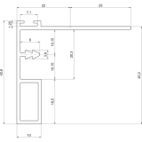 Griffleiste zum Einnuten Aussen schmal, L - 2600, Aluminium silber eloxiert