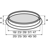 QuickClick Einsatz HYPER zum Eindrcken  20 mm, Kunststoff grau