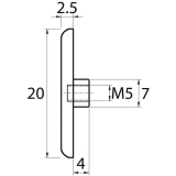 Rndelschraube zu Glastablar-Klemmtrger Zylinder B, Messing verchromt poliert