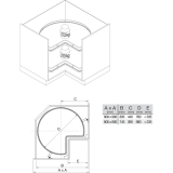 VAUTH-SAGEL RECORNER MAXX Eckschrank Drehbeschlag, KB 900 mm, Holz grau/RAL 9006