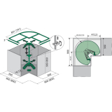 Oberbodenwinkel fr feste Rckwand REVO 90, 450 x 40 x 450 mm