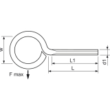Ringschraube mit metrischem Gewinde M 6x60 verzinkt-blau