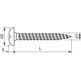 S-Spanplattenschraube Halbrundkopf 5.0x 55 Vollgewinde Torx 25 verzinkt-blau