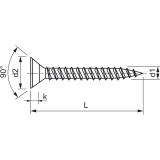 Spanplattenschraube Senkkopf 4.0x 40 Vollgewinde Pozidriv 2 Edelstahl A2