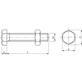SRUBENA EN15048-1 8.8U M10X 50 VG feuerverzinkt SB-Schraube