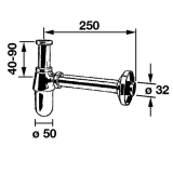 SOLIDO 5/4" x 32 mm Flaschensiphon