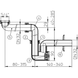 SOLIDO 5/4" x 32 mm Raumspar-M�belsiphon