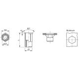 Mikromutter Vollsechskant offen M 6x16.0 Stahl verzinkt