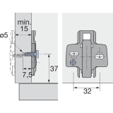 HETTICH Anschraub - Kreuzmontageplatte-Spezialschraube asymmetrisch 9071650, D 0