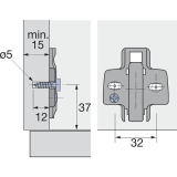 HETTICH Anschraub - Kreuzmontageplatte-Systemschraube 9071666, D 1,5, Stahl