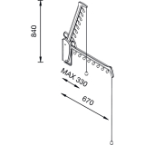 Kleiderlift Otto, H 885, Tragkraft 5KG, Kunststoff wei
