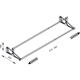 Schuhablage ausziehbar TAC, Kunststoff schwarz, 510-1000mm