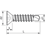 SFS-SR2 Armierungsschraube 4.2x25 PH 2 verzinkt Kopf nach RAL9016 wei besch.
