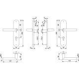 HOPPE SH-Drckergt. AMSTERDAM - auf LS PZ92, TS67 - 72, oK., Alu, silber elox.
