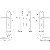 HOPPE SH-Drckergt. VERONA - auf LS PZ88, TS67 - 72, oK., Alu, silber elox.