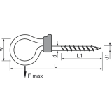 Schaukelhaken mit Holzgewinde 10x150 verzinkt-blau TV-geprft