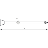 SECOTEC Sockelleistenstift TK 1.4X30 verzinkt-blau SB-100