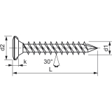 SPAX-FEX CUT Beschlagschraube 4.0x38 PH 2 Kopf 7 mm Stahl silber PVC-Holzprofile
