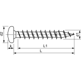 SPAX Halbrundkopf 5.0x 50 Vollgewinde Torx 20 verzinkt-blau mit Zulassung