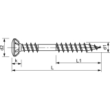 SPAX Fassadenschraube Linsensenkkopf 4.5x 70 TX20 mit Fixiergewinde Edelstahl A2