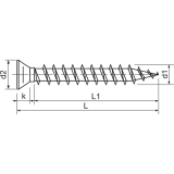 SPAX kleiner Senkkopf 3.0x 12 Vollgewinde Pozidriv 1 Kopf  5mm verzinkt-gelb