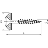 Spenglerschraube 4.5x100 TX20 Edelstahl A2 Kopf beschichtet RAL7016 anthrazit