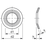 SKM M12 Edelstahl A4 Sperrkantscheibe f�r normale Kopfauflagen