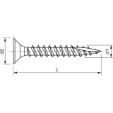 Spanplattenschraube Senkkopf 4.0x 20 Vollgewinde Doppelganggewinde verzinkt-blau