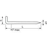Stifthaken 40 mm Stahl verzinkt-blau